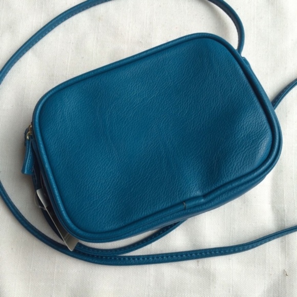Mundi Handbags - Mundi Small Turquoise Double Zip Crossbody Bag New